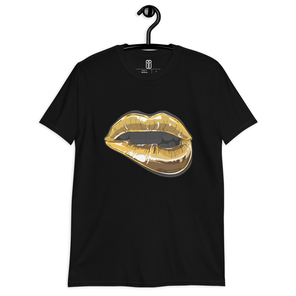 Camiseta Cartoon Labios Dorados Unisex