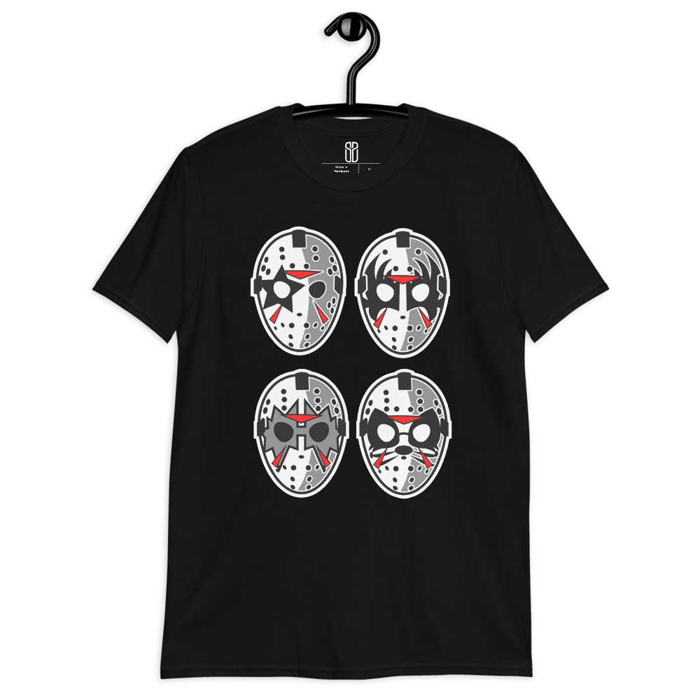 Camiseta Cartoon Jason Rock Faces Unisex