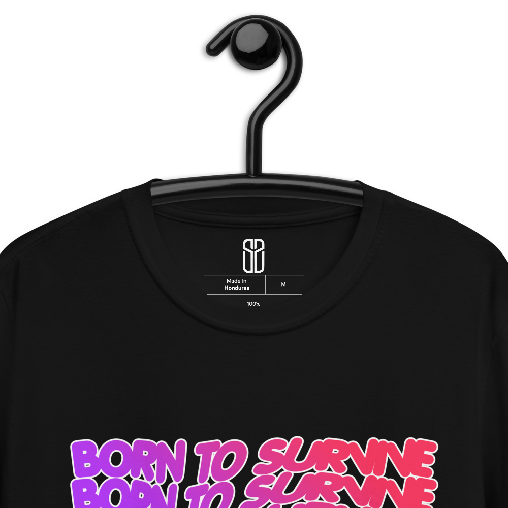 Camiseta Born to Survive Logo Rosa Unisex***