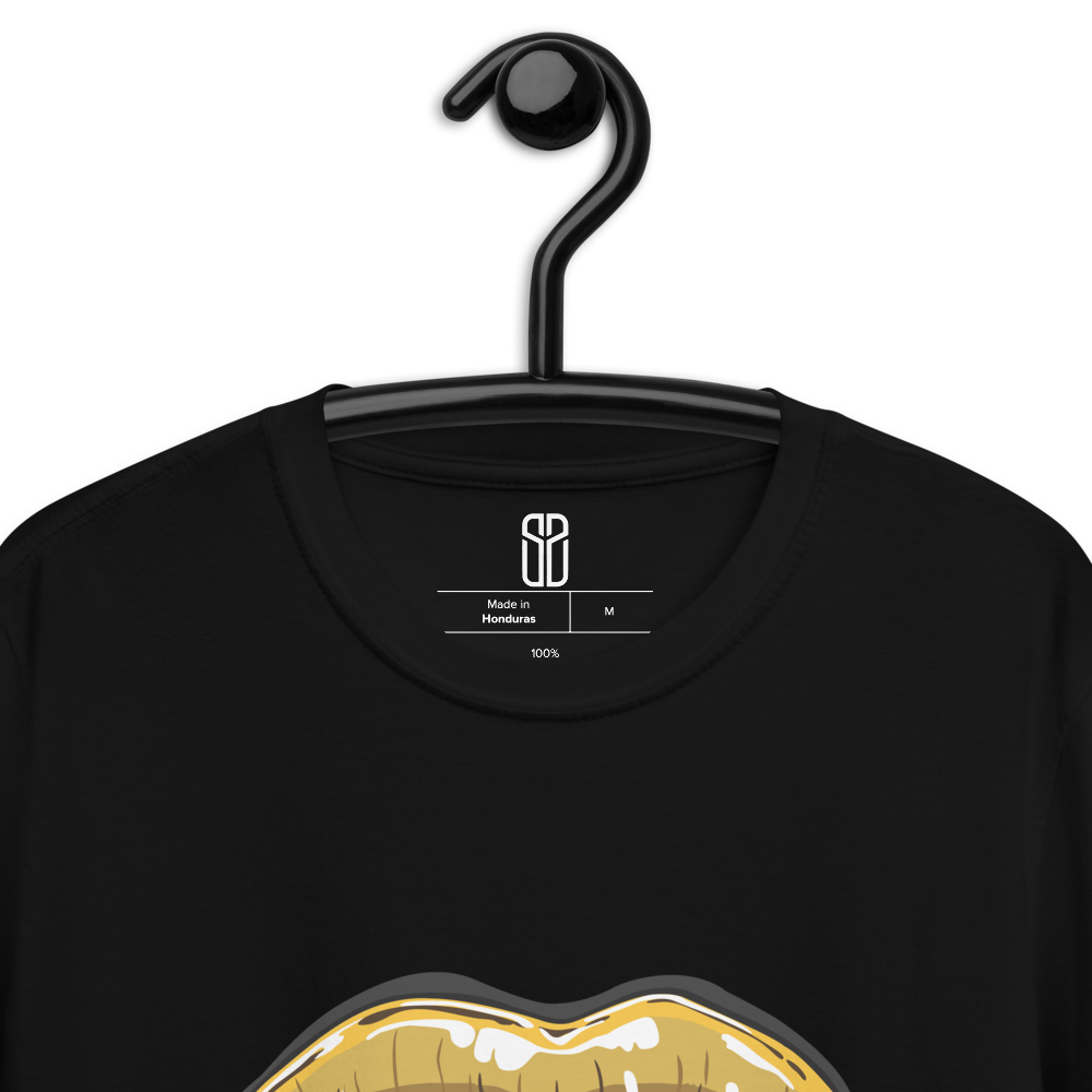 Camiseta Cartoon Labios Dorados Unisex